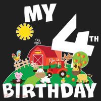 4 Year Old Farm My 4th Birthday Golf Towel thumb 3