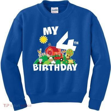 4 Year Old Farm My 4th Birthday Kids Sweatshirt