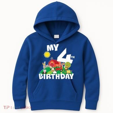 4 Year Old Farm My 4th Birthday Kids Hoodie