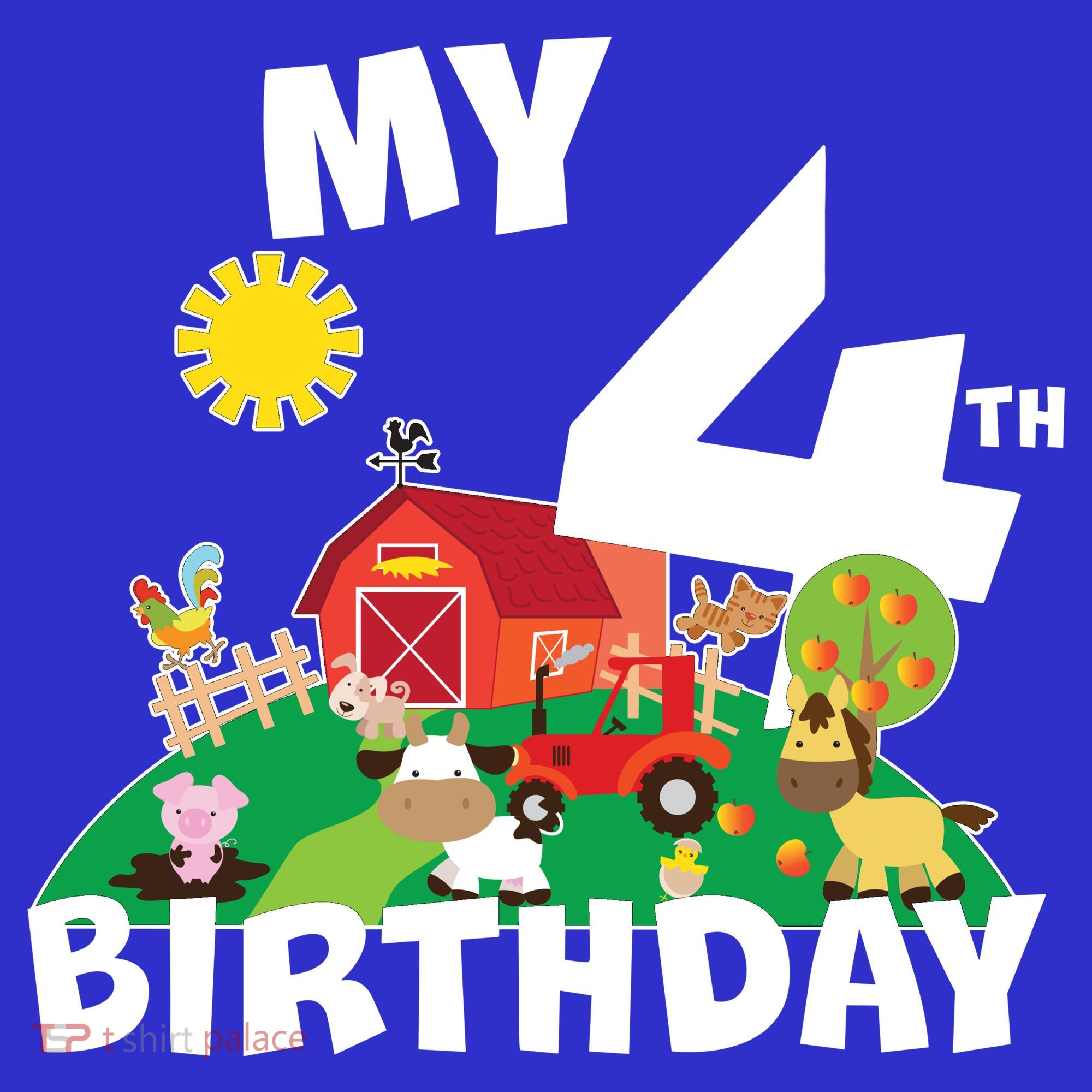 4 Year Old Farm My 4th Birthday Kids Hoodie