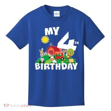 4 Year Old Farm My 4th Birthday Kids T-Shirt