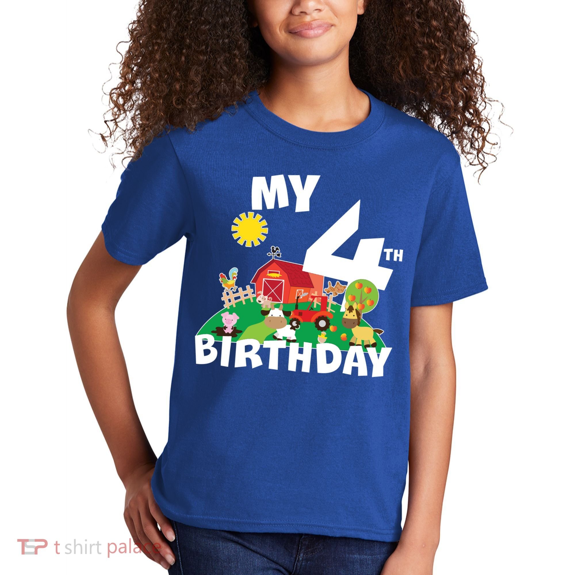 4 Year Old Farm My 4th Birthday Kids T-Shirt
