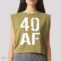 40 AF 40th Birthday Garment-Dyed Women's Muscle Tee thumb 2