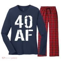 40 AF 40th Birthday Women's Long Sleeve Flannel Pajama Set  thumb 0