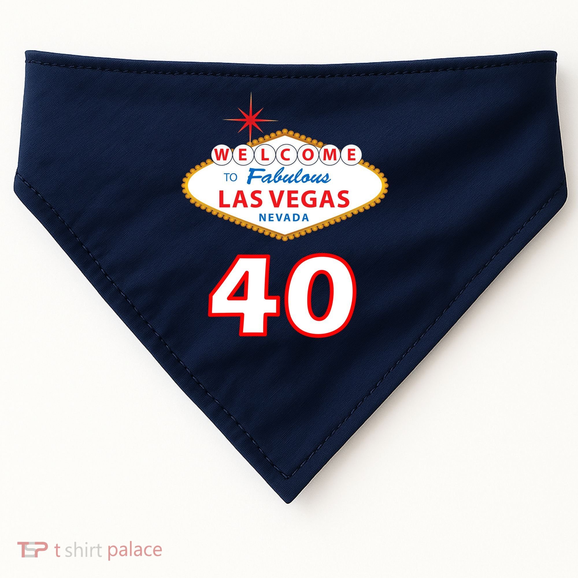 40 Years Old In Vegas - 40th Birthday USA-Made Doggie Bandana