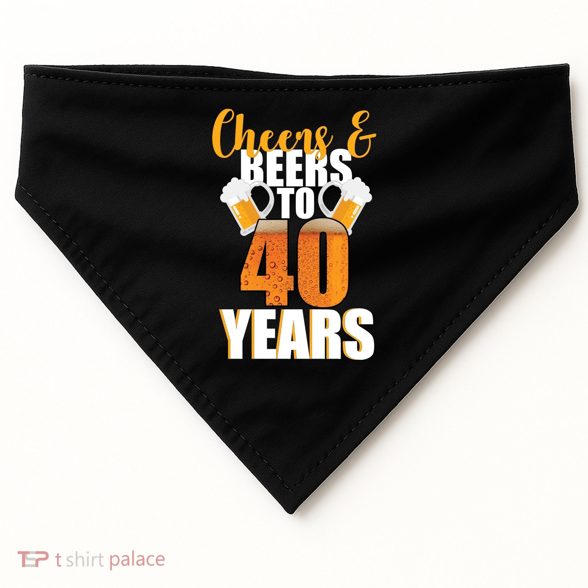 40th Birthday Cheers & Beers To 40 Years USA-Made Doggie Bandana