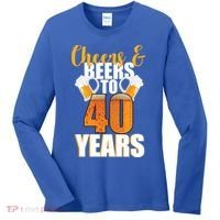 40th Birthday Cheers & Beers To 40 Years Women's Long Sleeve Shirt thumb 0