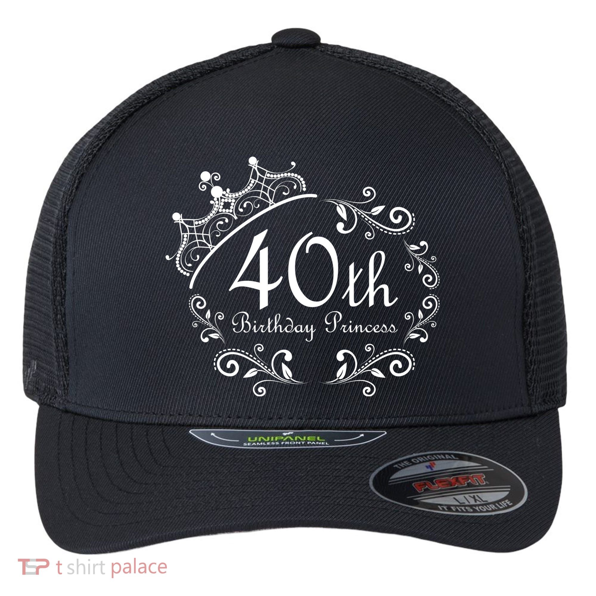 40th Birthday Princess Flexfit Unipanel Trucker Cap