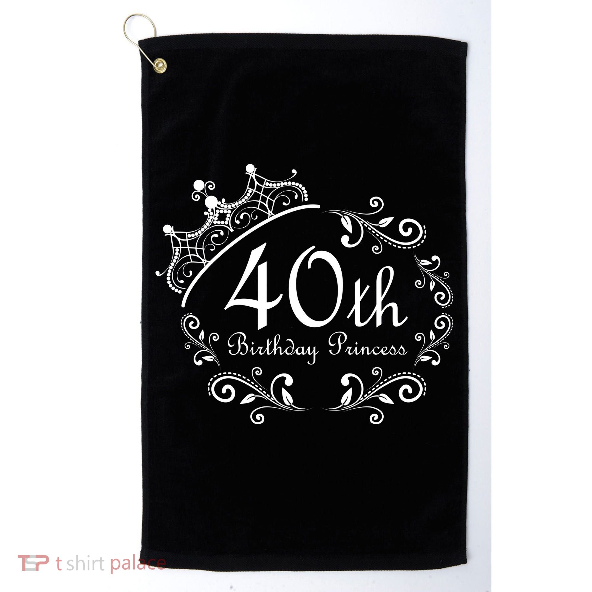 40th Birthday Princess Golf Towel