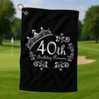 40th Birthday Princess Golf Towel thumb 1