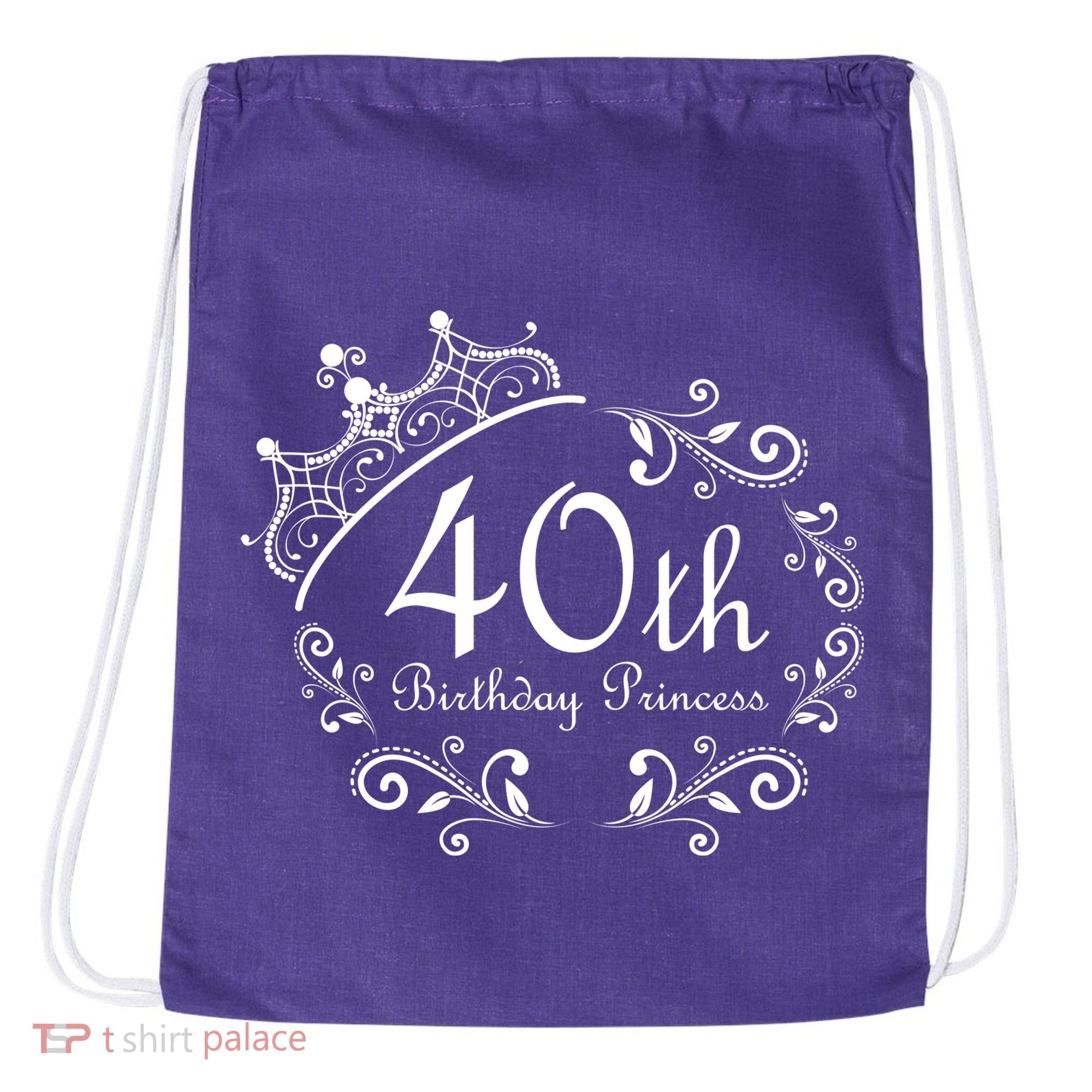 40th Birthday Princess Drawstring Bag