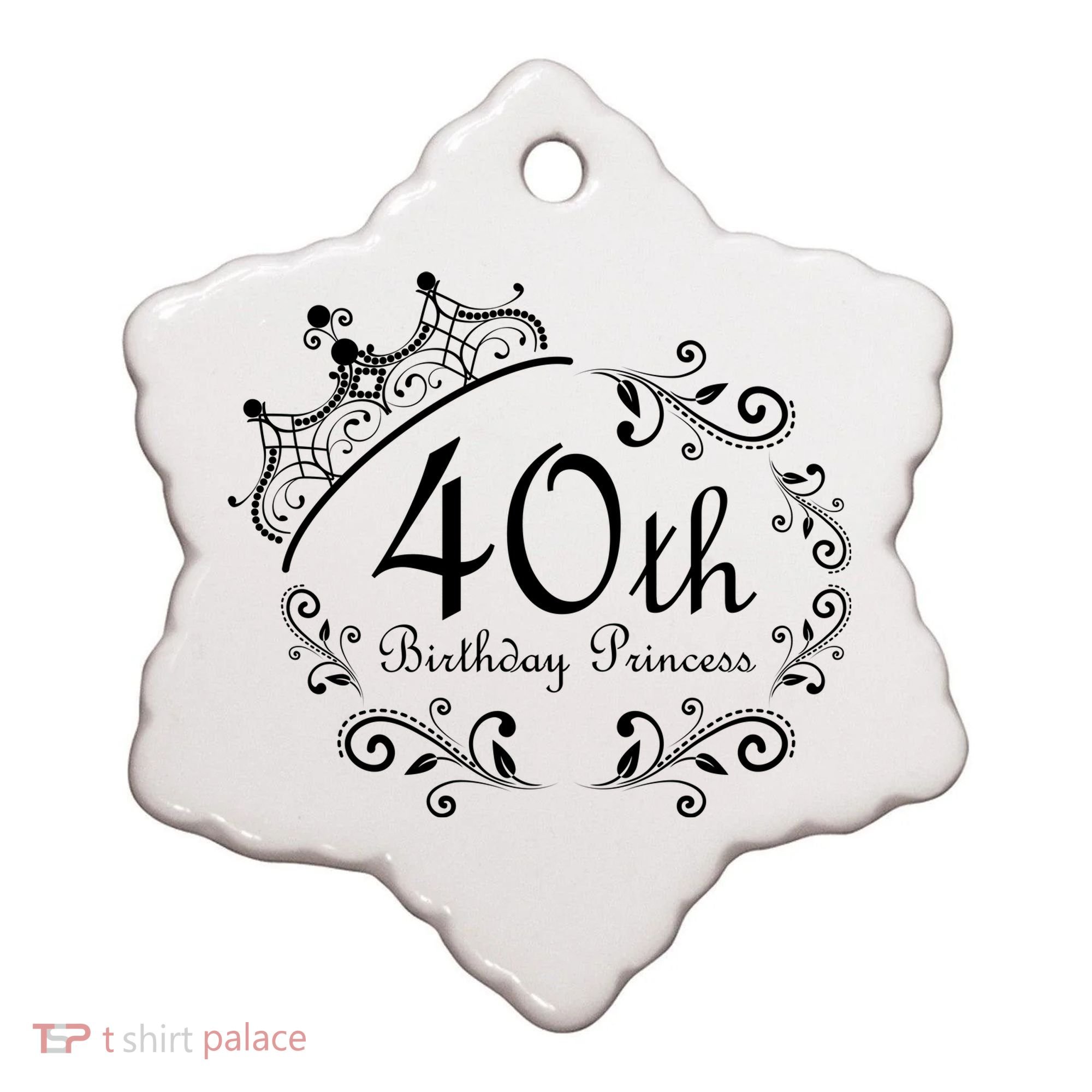 40th Birthday Princess Ceramic Ornament