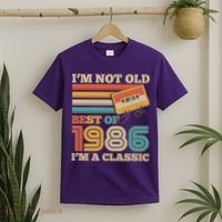40th 1986 Birthday Retro I'm Not Old I'm A Classic Best Of Cassette Tape  T-Shirt thumb 2