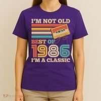 40th 1986 Birthday Retro I'm Not Old I'm A Classic Best Of Cassette Tape  T-Shirt thumb 4
