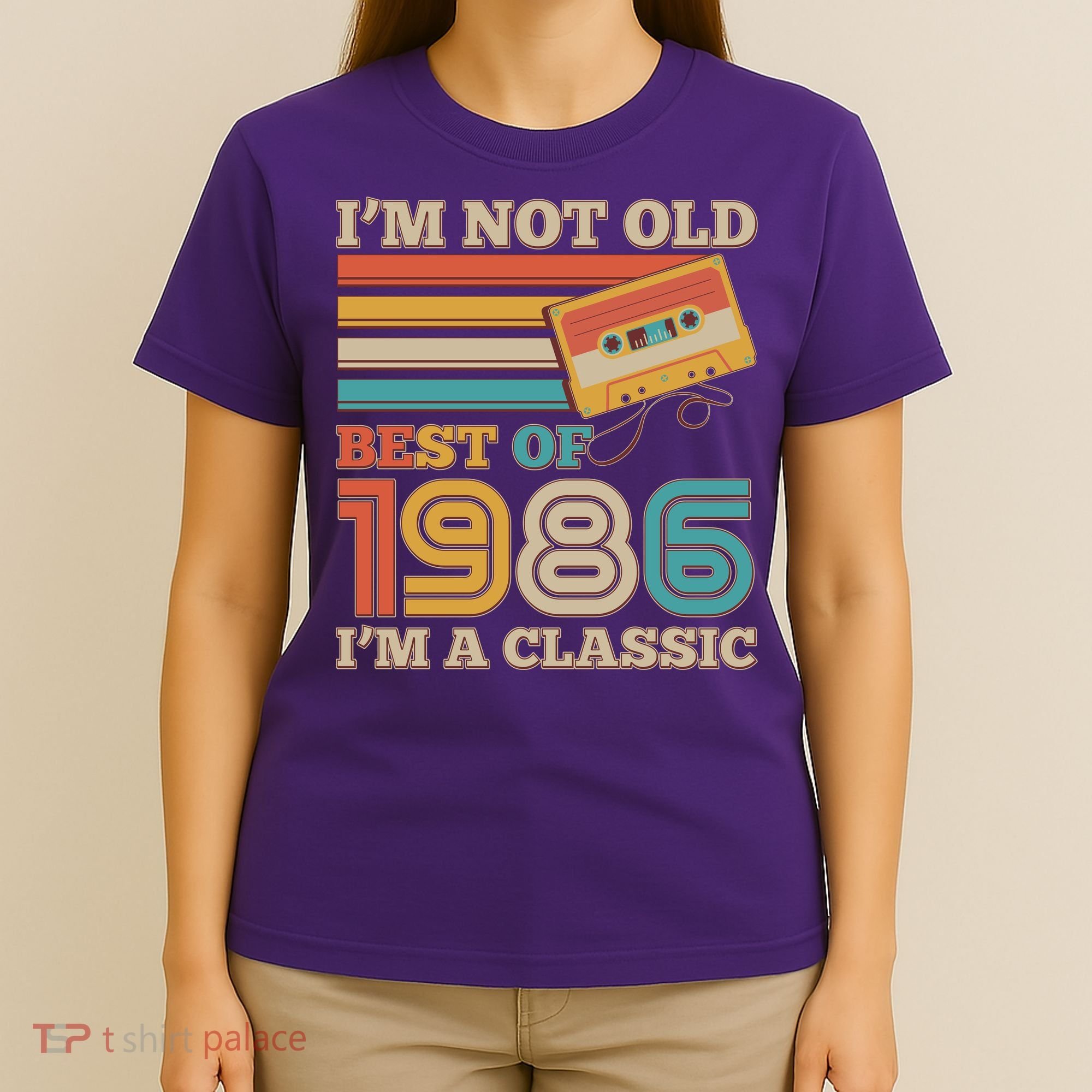 40th 1986 Birthday Retro I'm Not Old I'm A Classic Best Of Cassette Tape  T-Shirt
