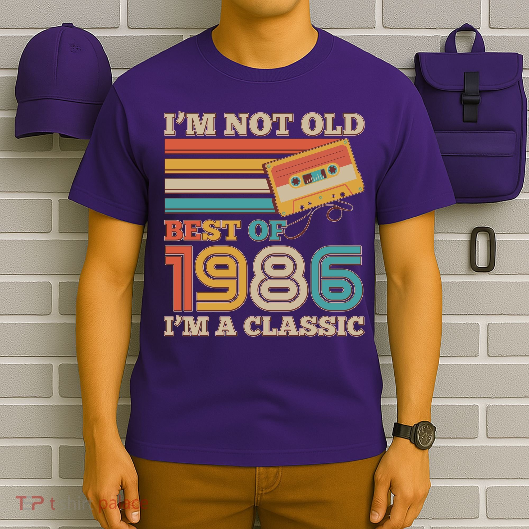 40th 1986 Birthday Retro I'm Not Old I'm A Classic Best Of Cassette Tape  T-Shirt