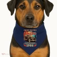 40th 1986 Birthday I'm Not Old I'm A Classic Custom Built High Performance Legendary Power  USA-Made Doggie Bandana thumb 1