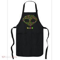 420 Alien Face Marijuana Weed With Pizza and Donuts Apron thumb 0