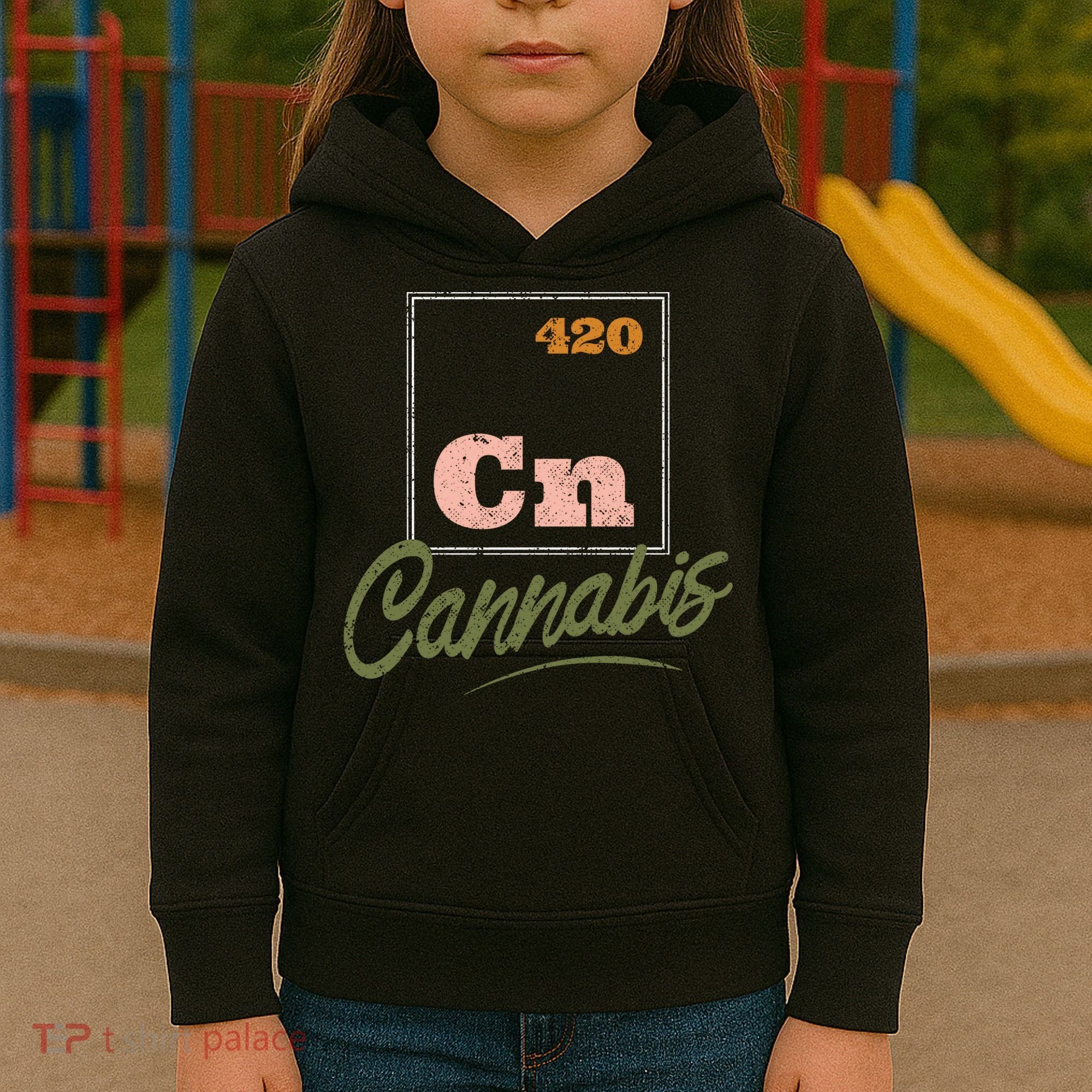 420 Cannabis Periodic Element Kids Hoodie