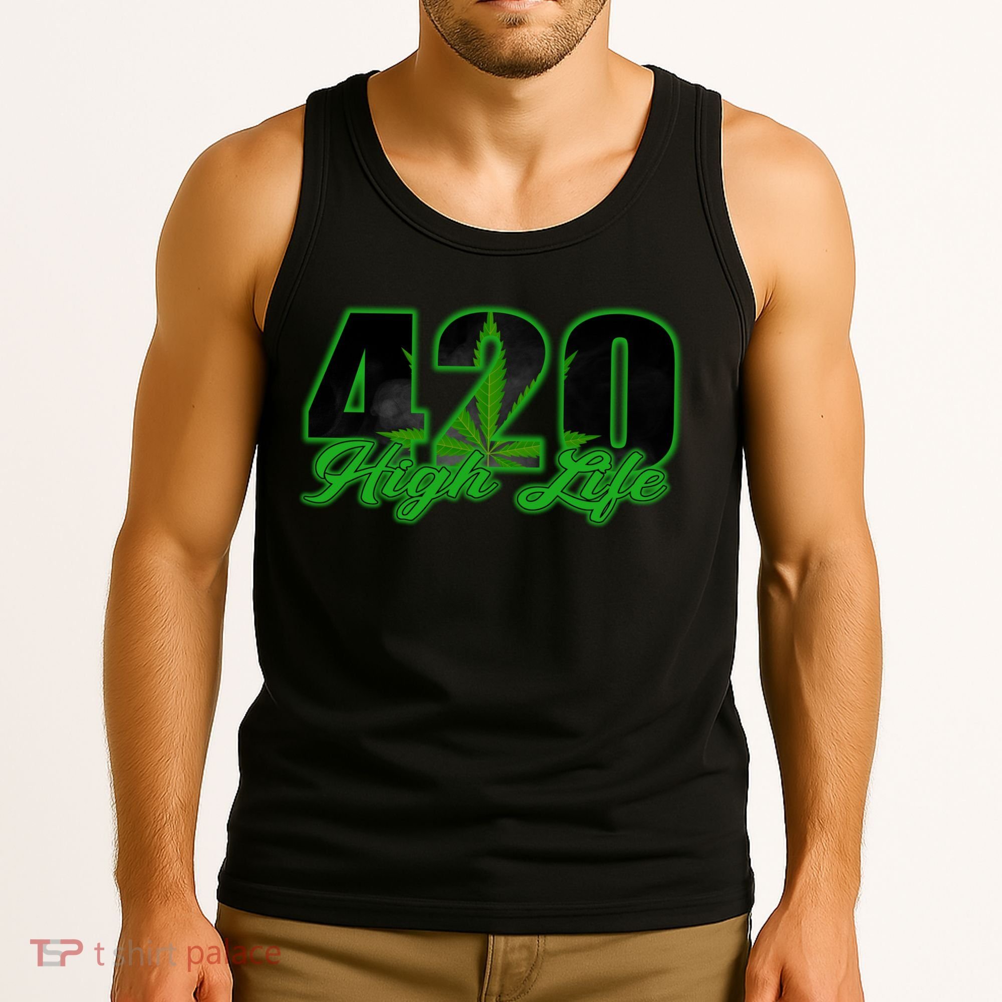 420 High Life Medical Marijuana Weed Tank Top