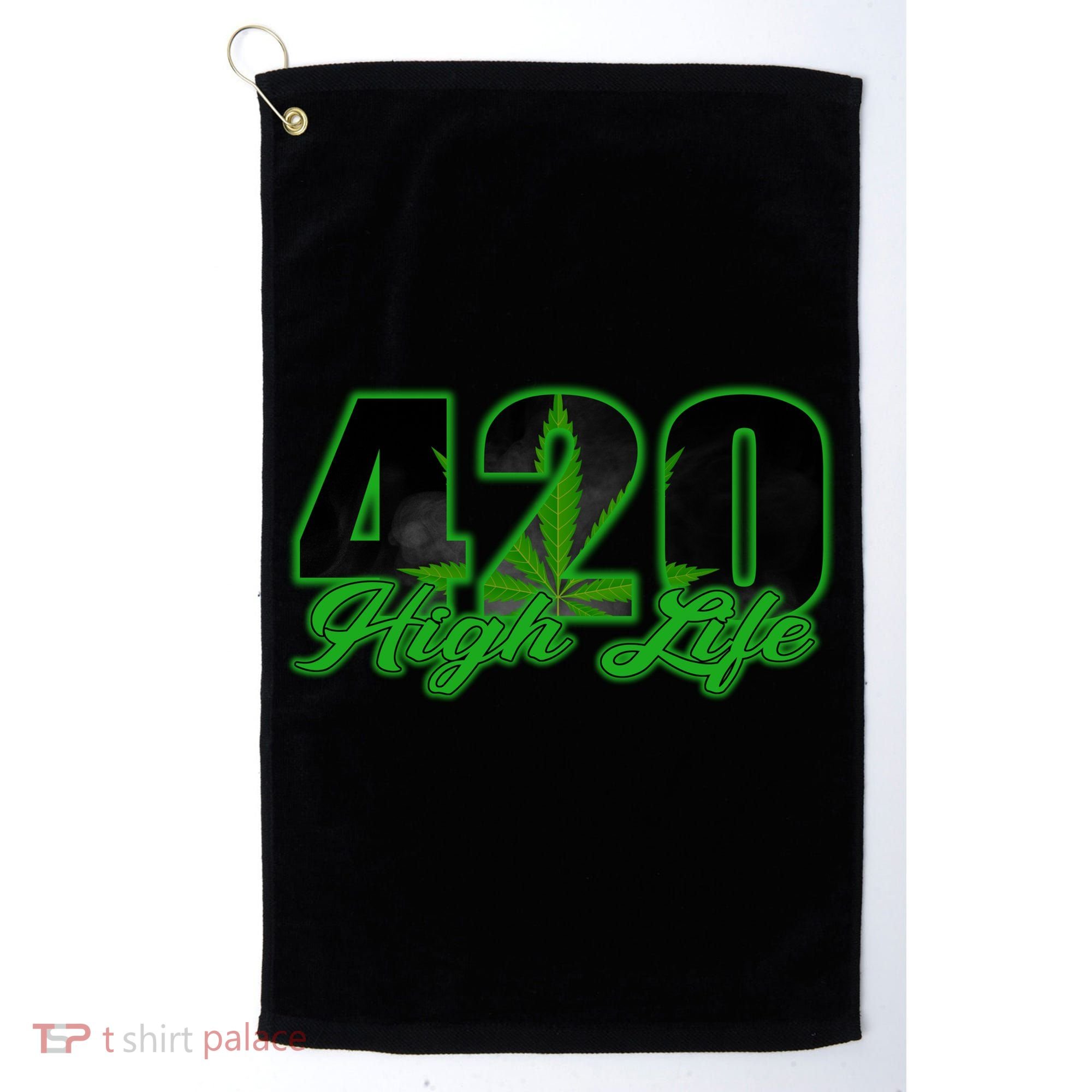 420 High Life Medical Marijuana Weed Golf Towel