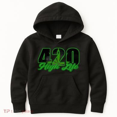 420 High Life Medical Marijuana Weed Kids Hoodie