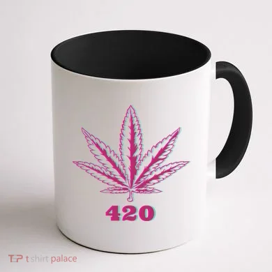 420 Leaf Coffee Mug back