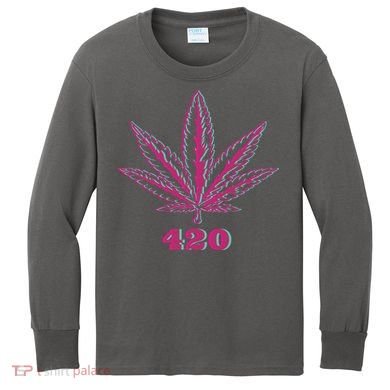 420 Leaf Kids Long Sleeve Shirt