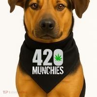 420 Munchies Weed Leaf USA-Made Doggie Bandana thumb 1