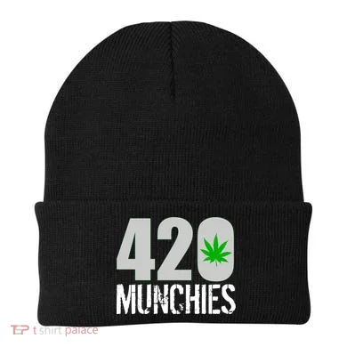 420 Munchies Weed Leaf Beanie