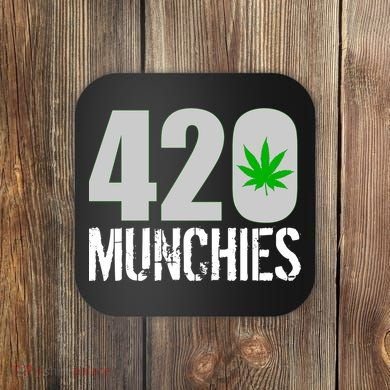 420 Munchies Weed Leaf Coaster