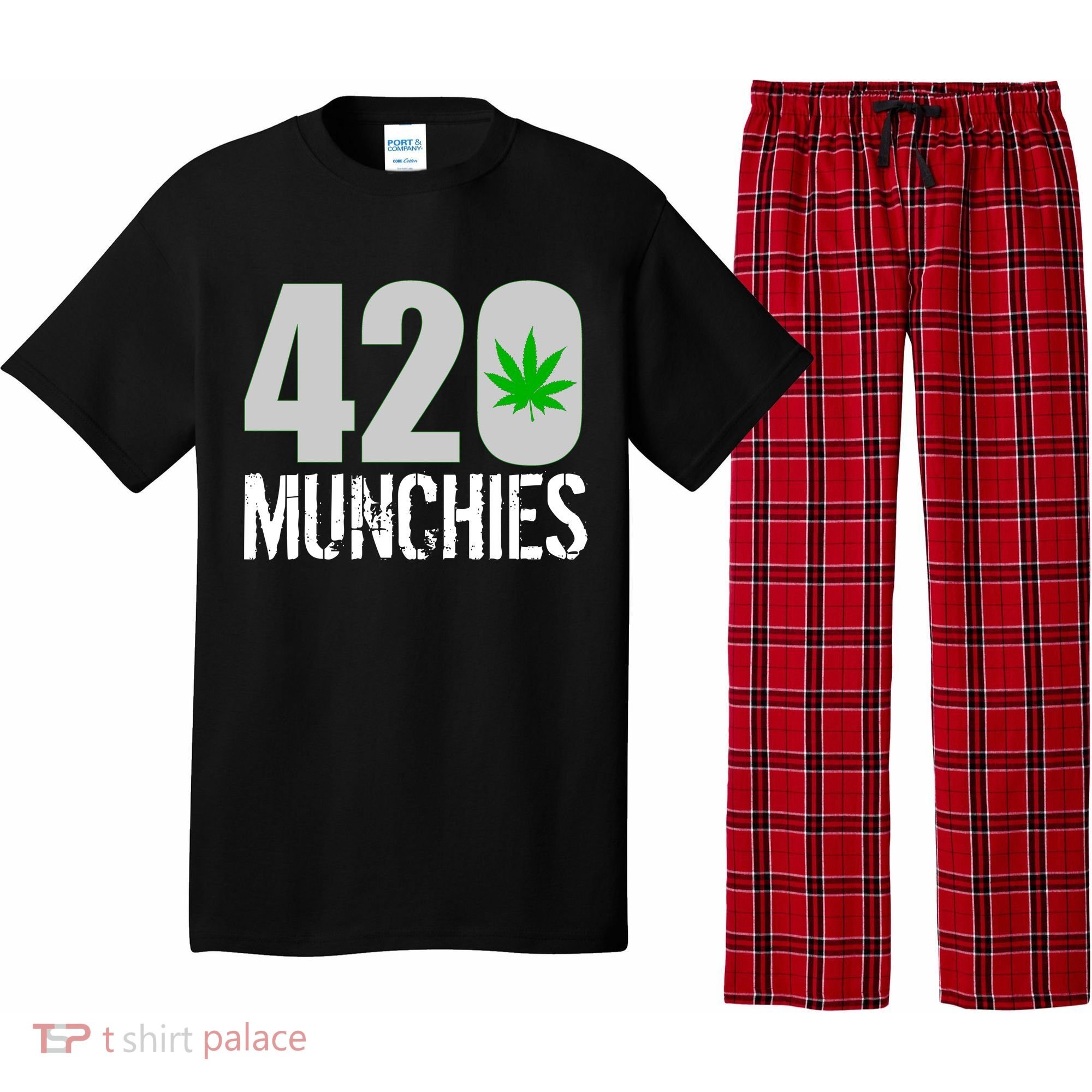 420 Munchies Weed Leaf Pajama Set