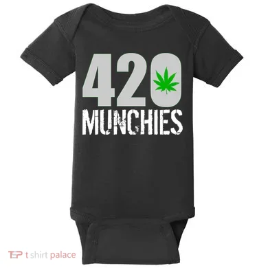 420 Munchies Weed Leaf Baby Bodysuit