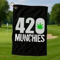 420 Munchies Weed Leaf Golf Towel thumb 1