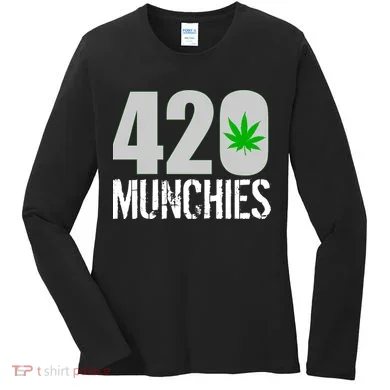 420 Munchies Weed Leaf Women's Long Sleeve Shirt