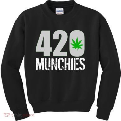 420 Munchies Weed Leaf Kids Sweatshirt