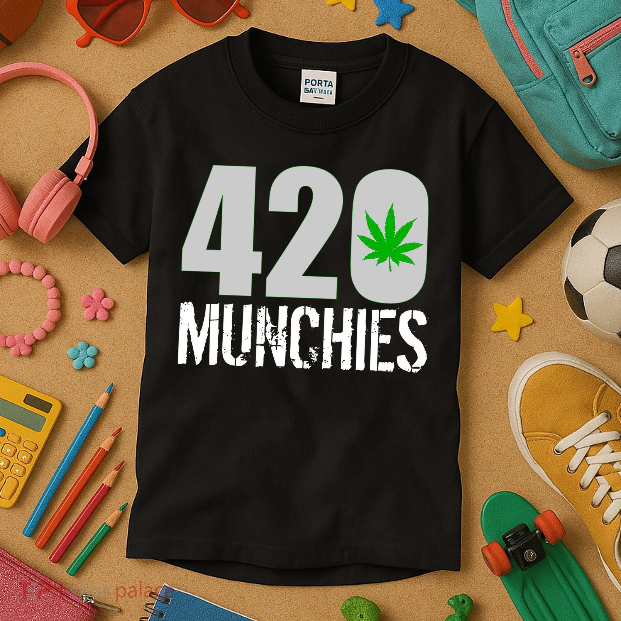 420 Munchies Weed Leaf Kids T-Shirt