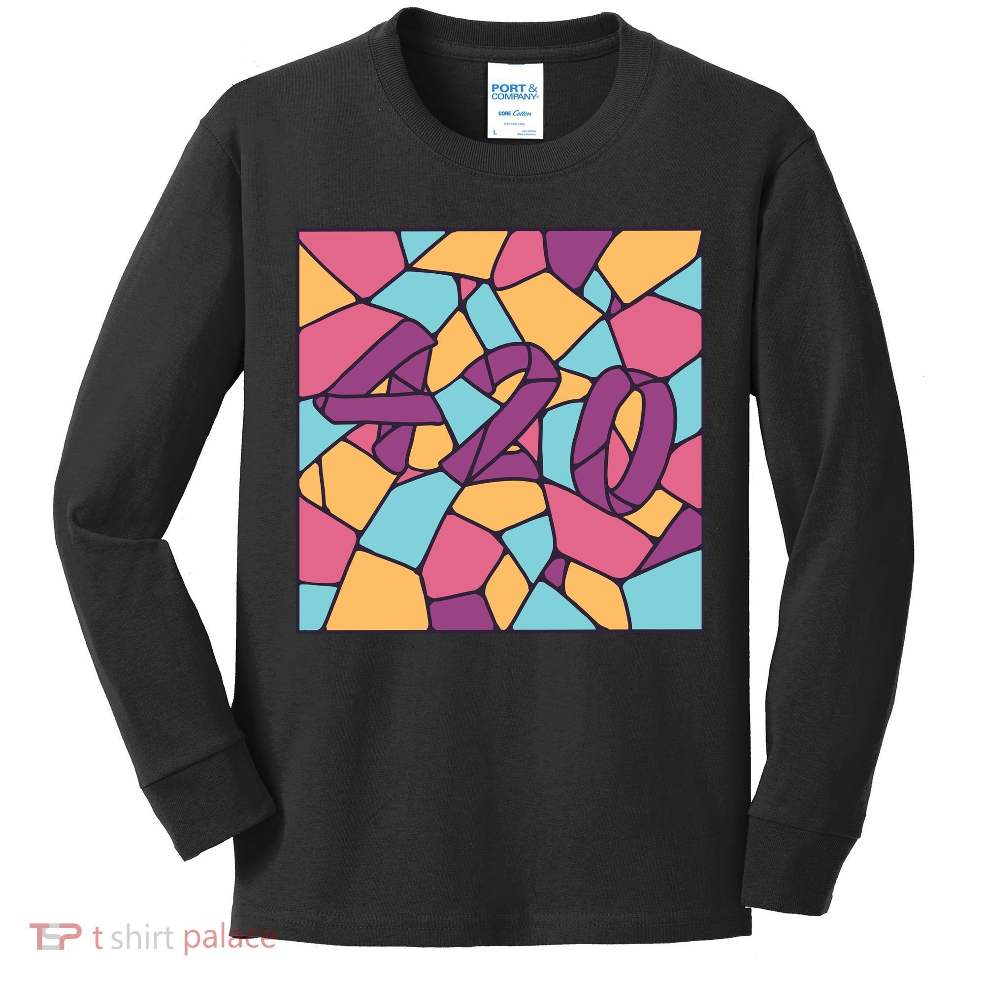 420 Stained Glass Kids Long Sleeve Shirt