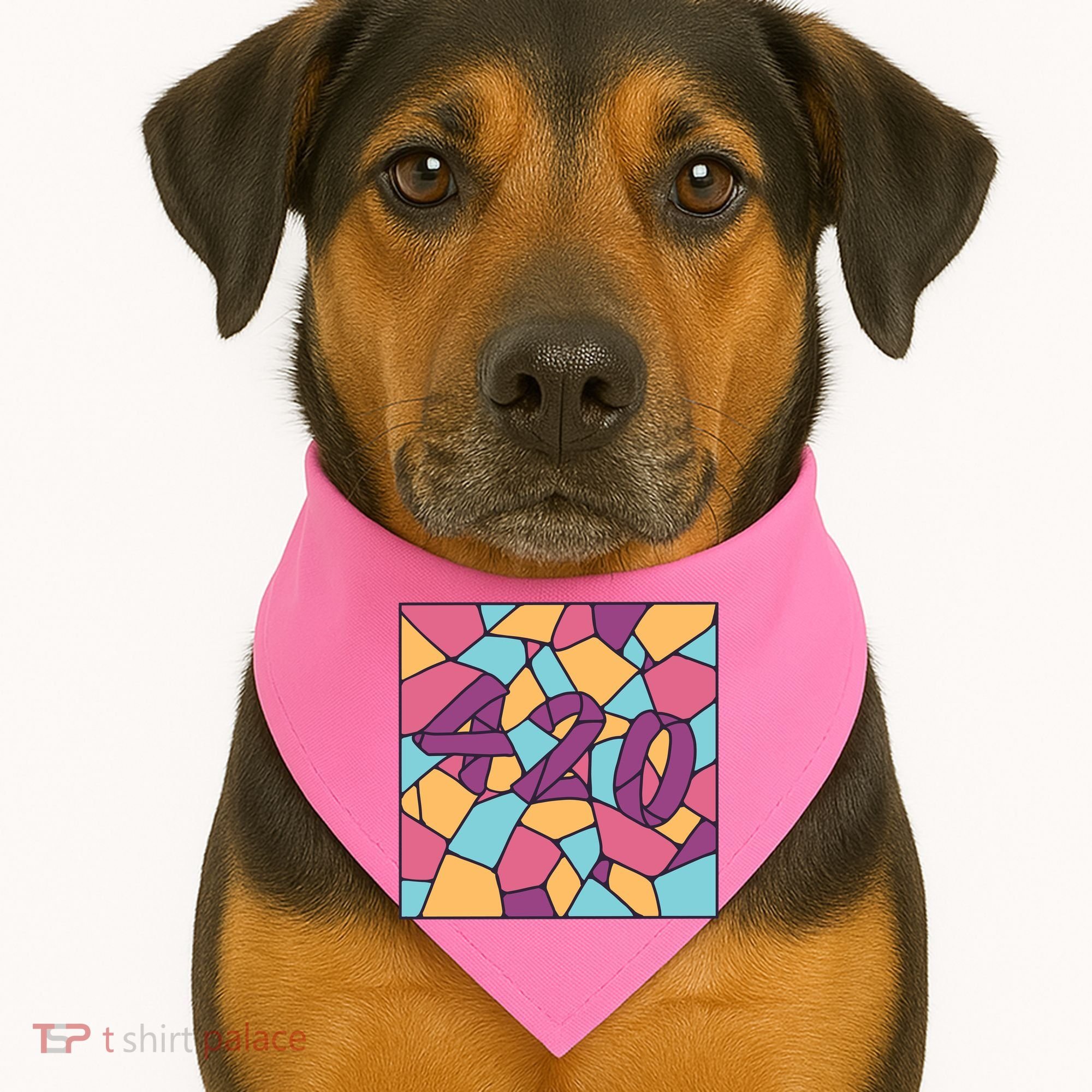 420 Stained Glass USA-Made Doggie Bandana