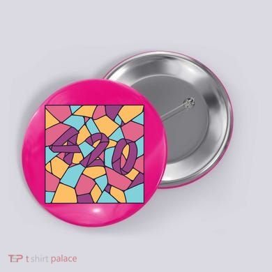 420 Stained Glass Button