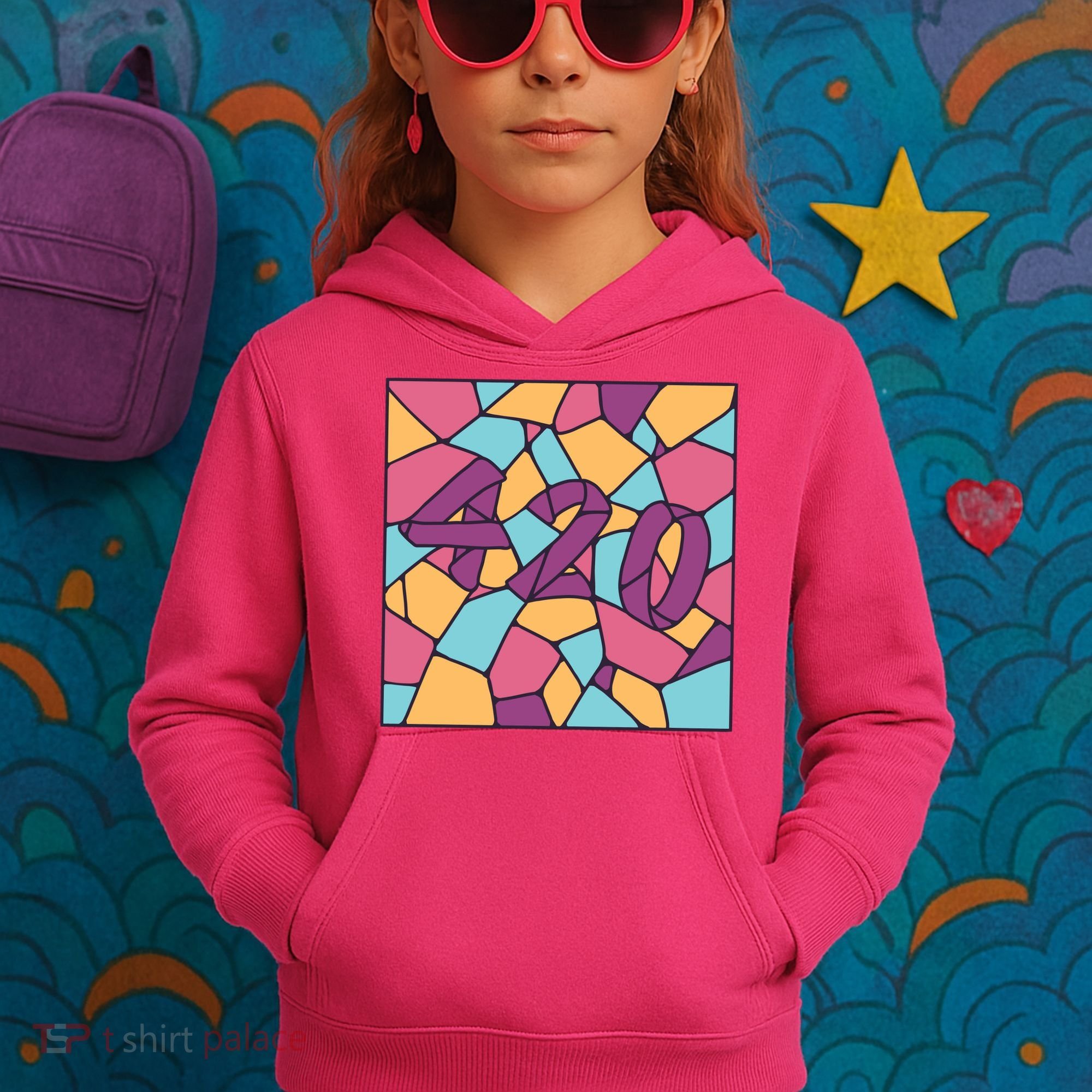 420 Stained Glass Kids Hoodie