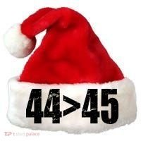 44 > 45 44th President is Greater Than The 45th  Santa Hat thumb 0