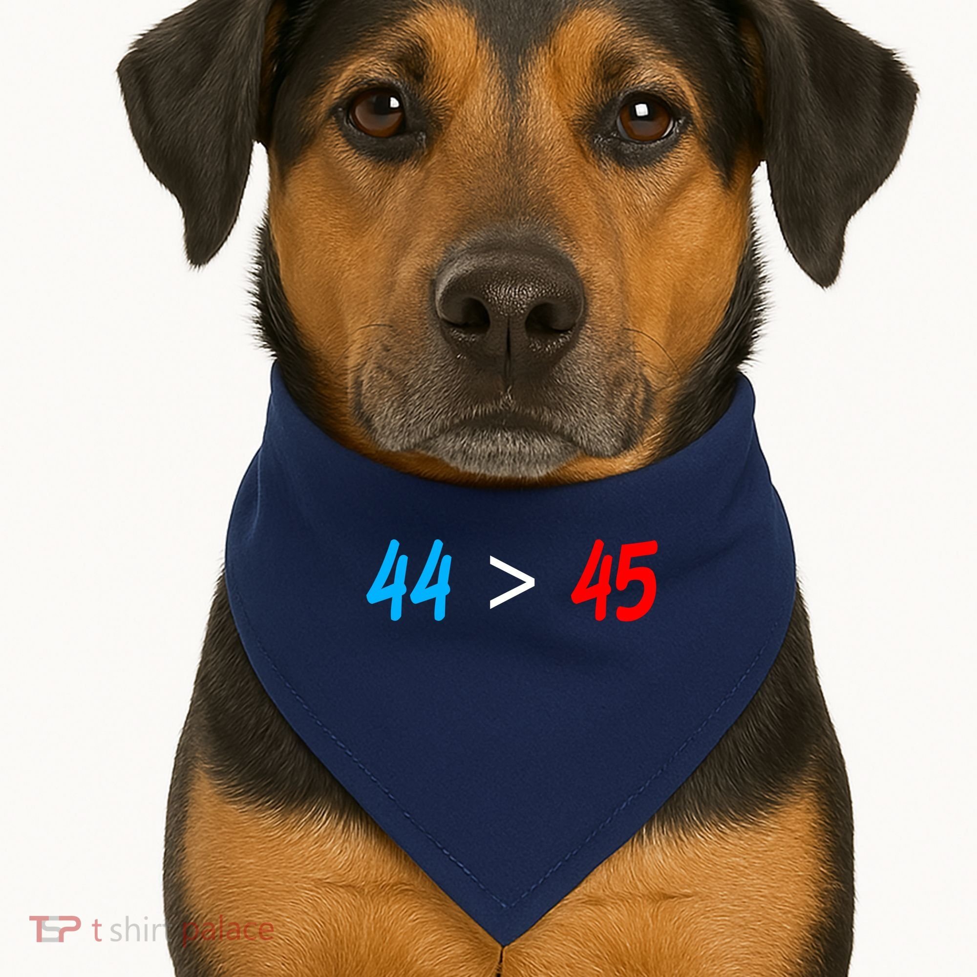 44 > 45 Red White Blue 44th President is Greater Than 45 USA-Made Doggie Bandana