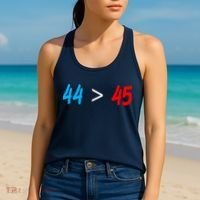 44 > 45 Red White Blue 44th President is Greater Than 45 Women's Tank Top thumb 2