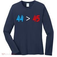 44 > 45 Red White Blue 44th President is Greater Than 45 Women's Long Sleeve Shirt thumb 0