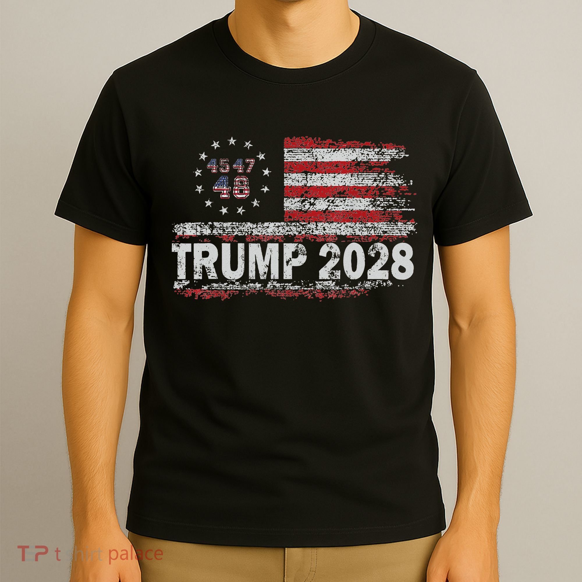 45 47 48 Donald Trump 2028 American Flag Election Vintage T-Shirt