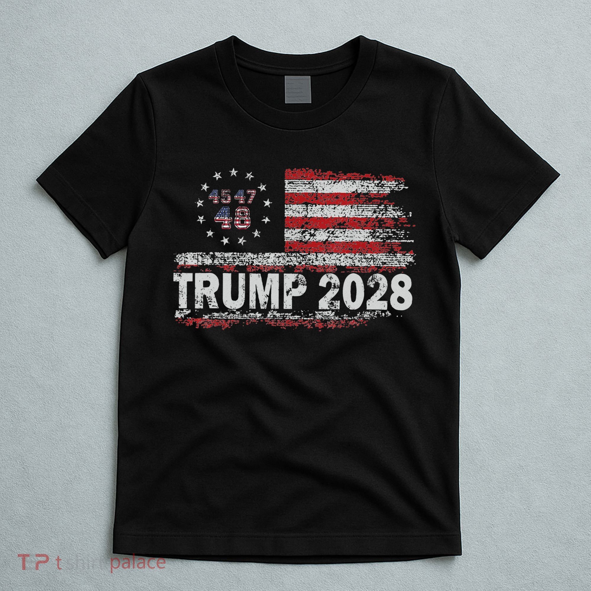 45 47 48 Donald Trump 2028 American Flag Election Vintage T-Shirt