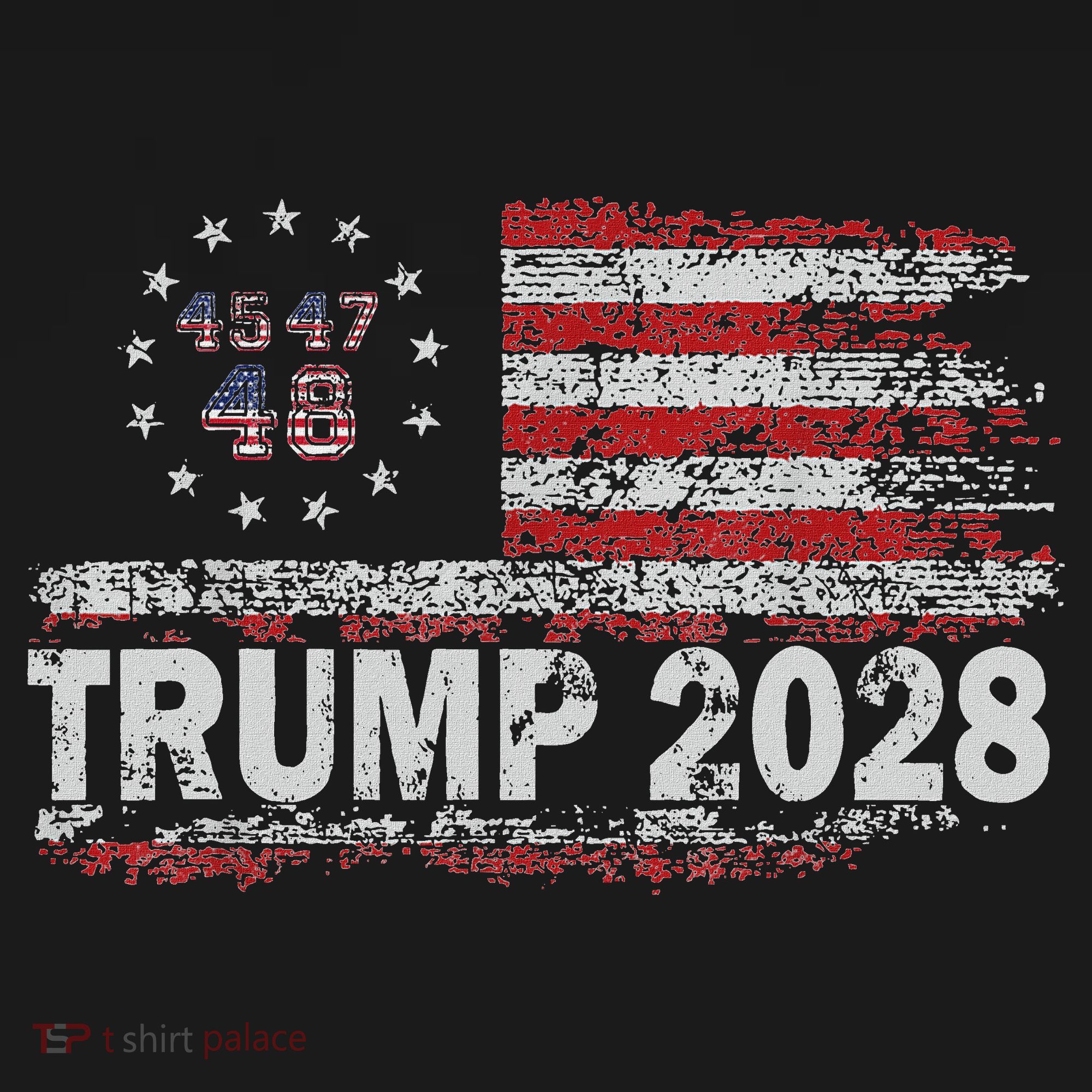 45 47 48 Donald Trump 2028 American Flag Election Vintage T-Shirt