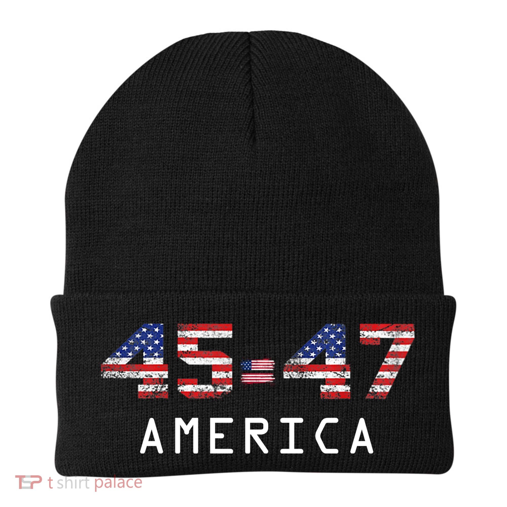 45 47 America Flag Beanie