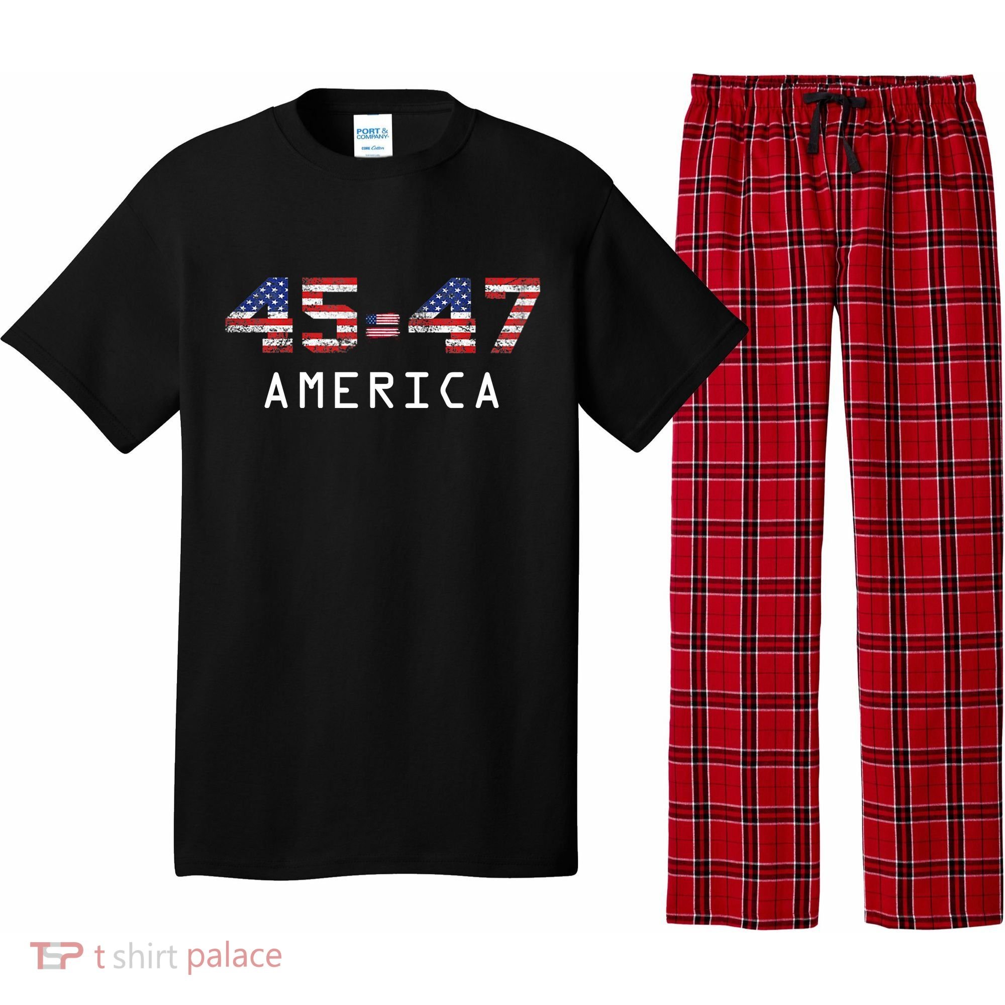 45 47 America Flag Pajama Set